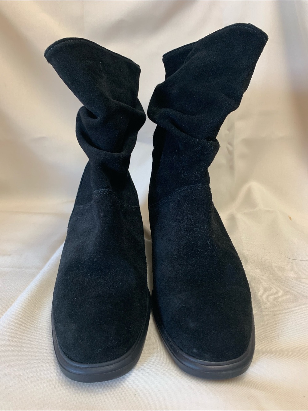Martino Canada Black Suede Leather Slouch Mid-Calf
